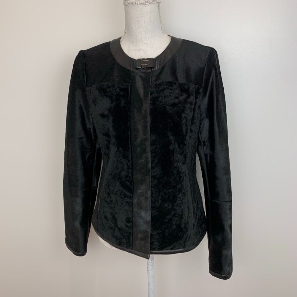 Tory Burch Black Long Sleeve Shearling Jacket M